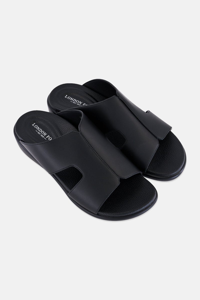 London Fog Men Slip On Arabic Sandals, Black - Image 2